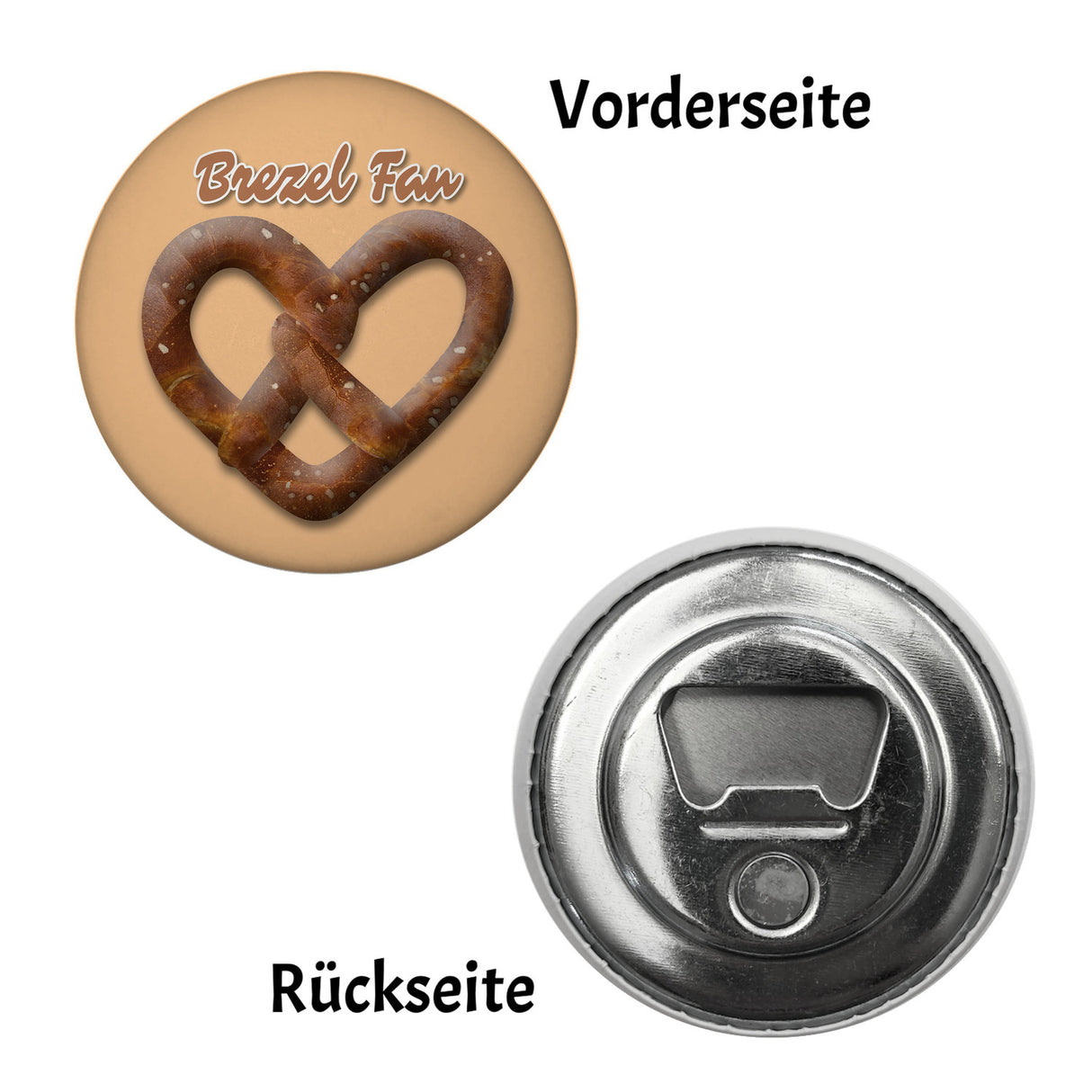 Brezelherz Magnet rund mit Spruch Brezel Fan