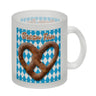 Brezelherz Bayernflagge Kaffeebecher mit Spruch Brezn Fan