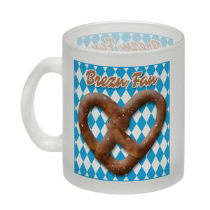Brezelherz Bayernflagge Kaffeebecher mit Spruch Brezn Fan