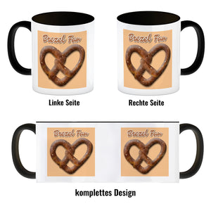 Brezelherz Kaffeebecher mit Spruch Brezel Fan