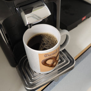Brezelherz Kaffeebecher mit Spruch Brezel Fan