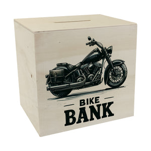 Cruiser Motorrad Spardose mit Spruch Bike Bank