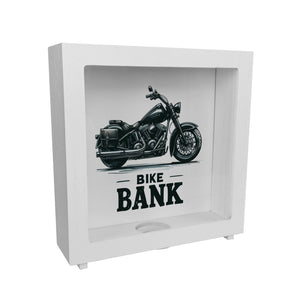 Cruiser Motorrad Spardose mit Spruch Bike Bank