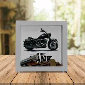 Cruiser Motorrad Spardose mit Spruch Bike Bank