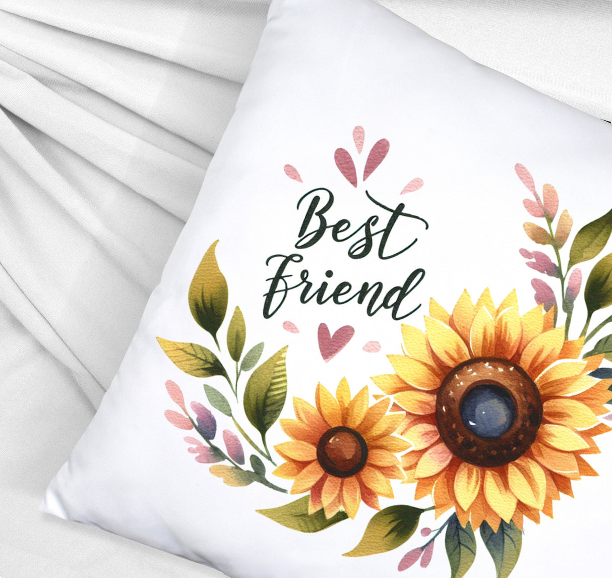 Beste Freundin Sonnenblume Kissen mit Spruch Best friend