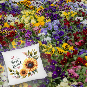 Beste Freundin Sonnenblume Kissen mit Spruch Best friend