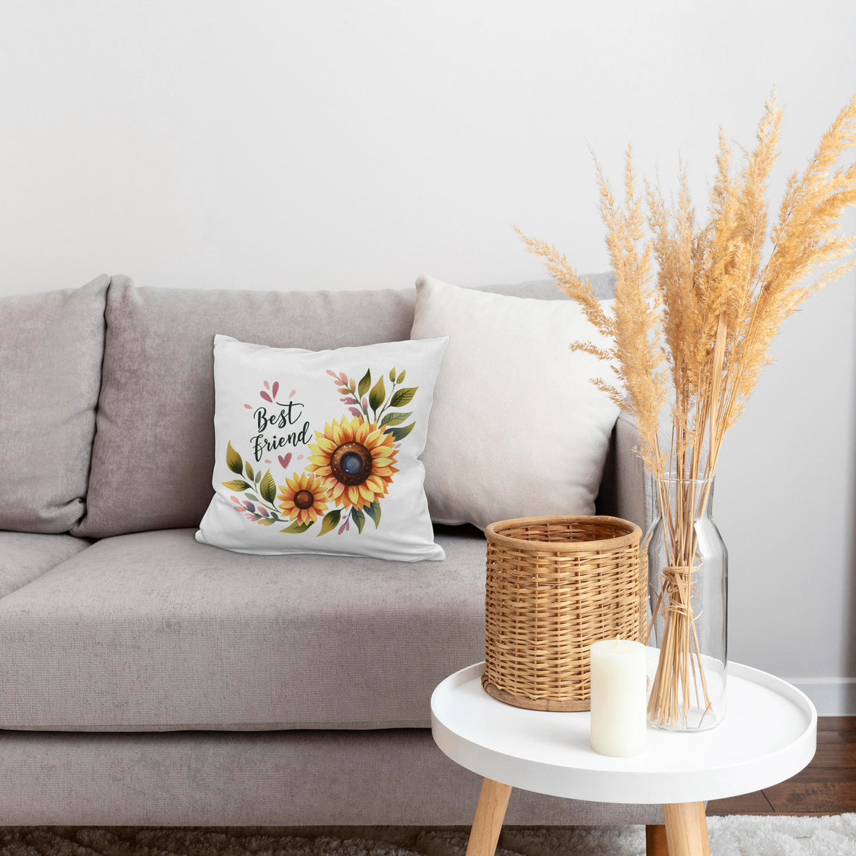 Beste Freundin Sonnenblume Kissen mit Spruch Best friend
