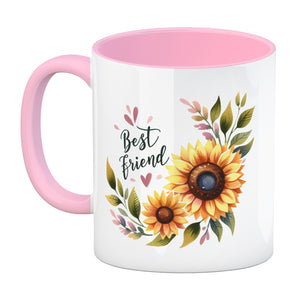 Beste Freundin Sonnenblume Kaffeebecher mit Spruch Best friend