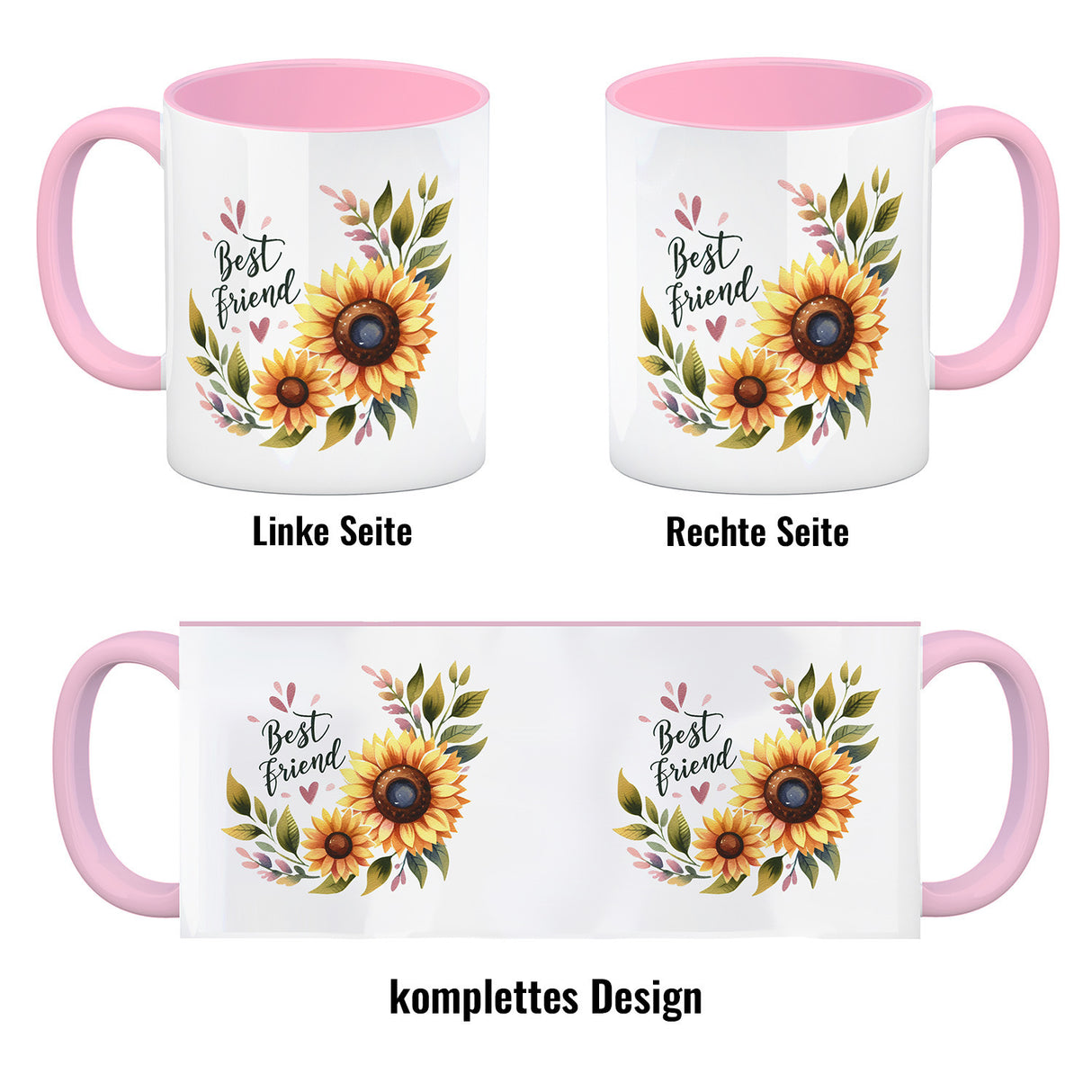 Beste Freundin Sonnenblume Kaffeebecher mit Spruch Best friend