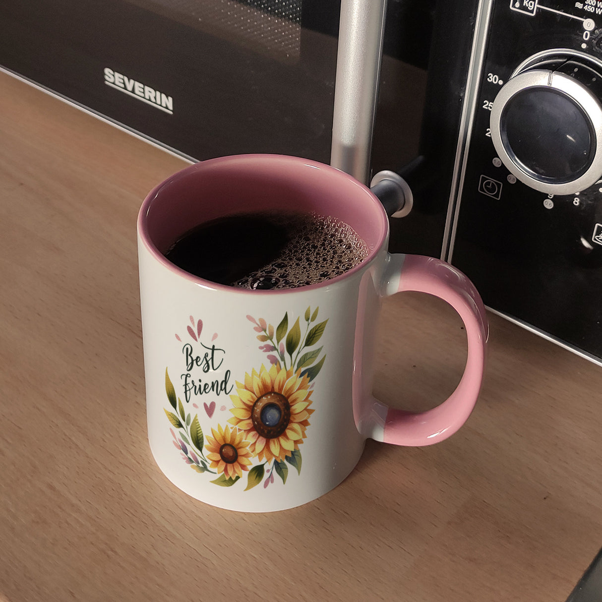 Beste Freundin Sonnenblume Kaffeebecher mit Spruch Best friend
