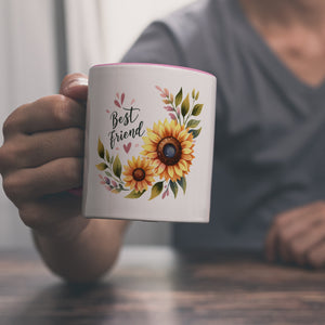 Beste Freundin Sonnenblume Kaffeebecher mit Spruch Best friend