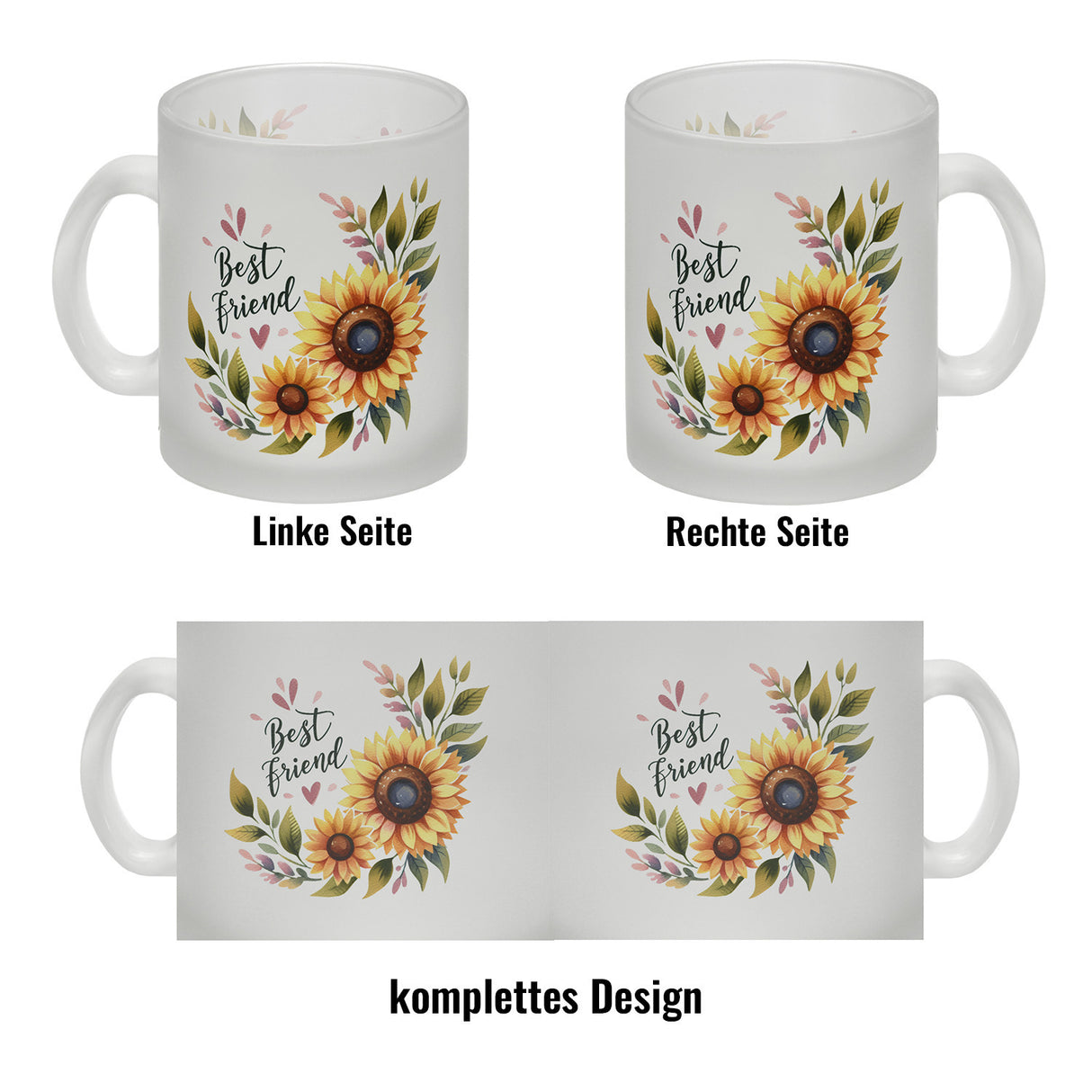 Beste Freundin Sonnenblume Kaffeebecher mit Spruch Best friend