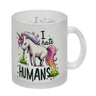 Kotzendes Einhorn Kaffeebecher mit Spruch I hate Humans