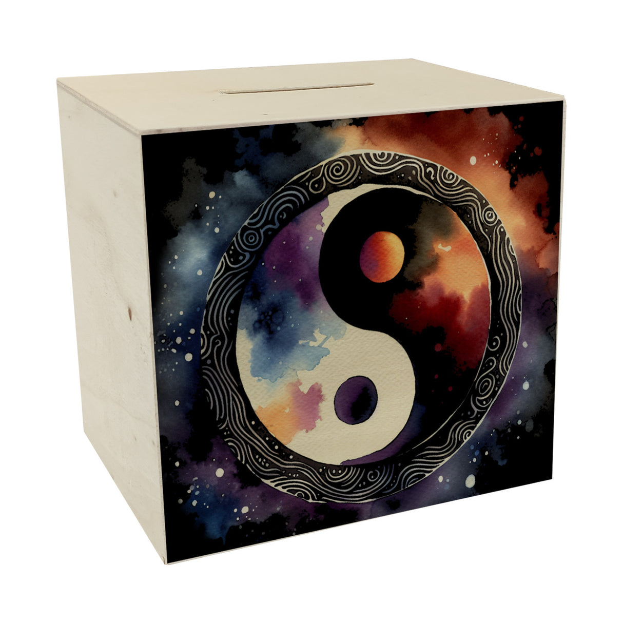 Yin und Yang Aquarell Spardose