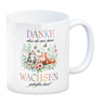 Waldtiere Kaffeebecher mit Spruch Danke für Deine Hilfe beim Wachsen