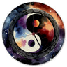 Yin und Yang Aquarell Wanduhr