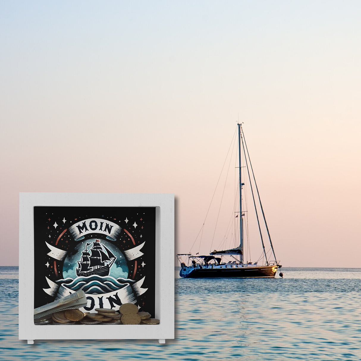 Segelschiff Moin Moin Spardose