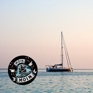 Segelschiff Moin Moin Magnet rund