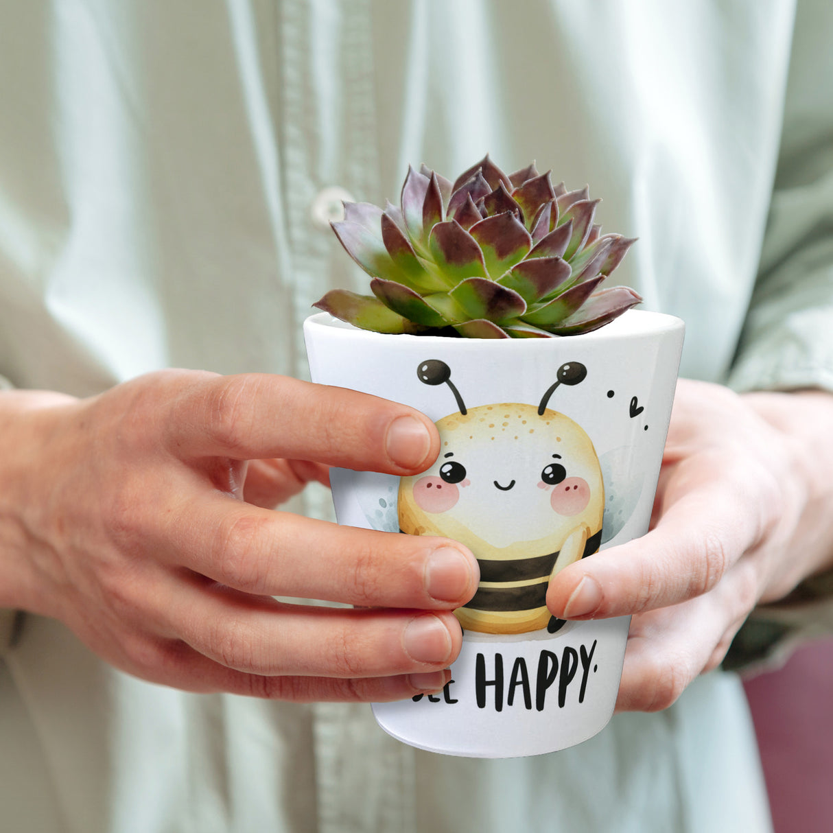Biene Bee Happy Blumentopf