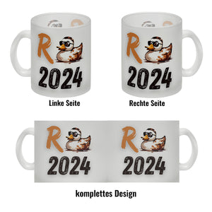 Ente mit Sonnenbrille Kaffeebecher mit Spruch Rente 2024