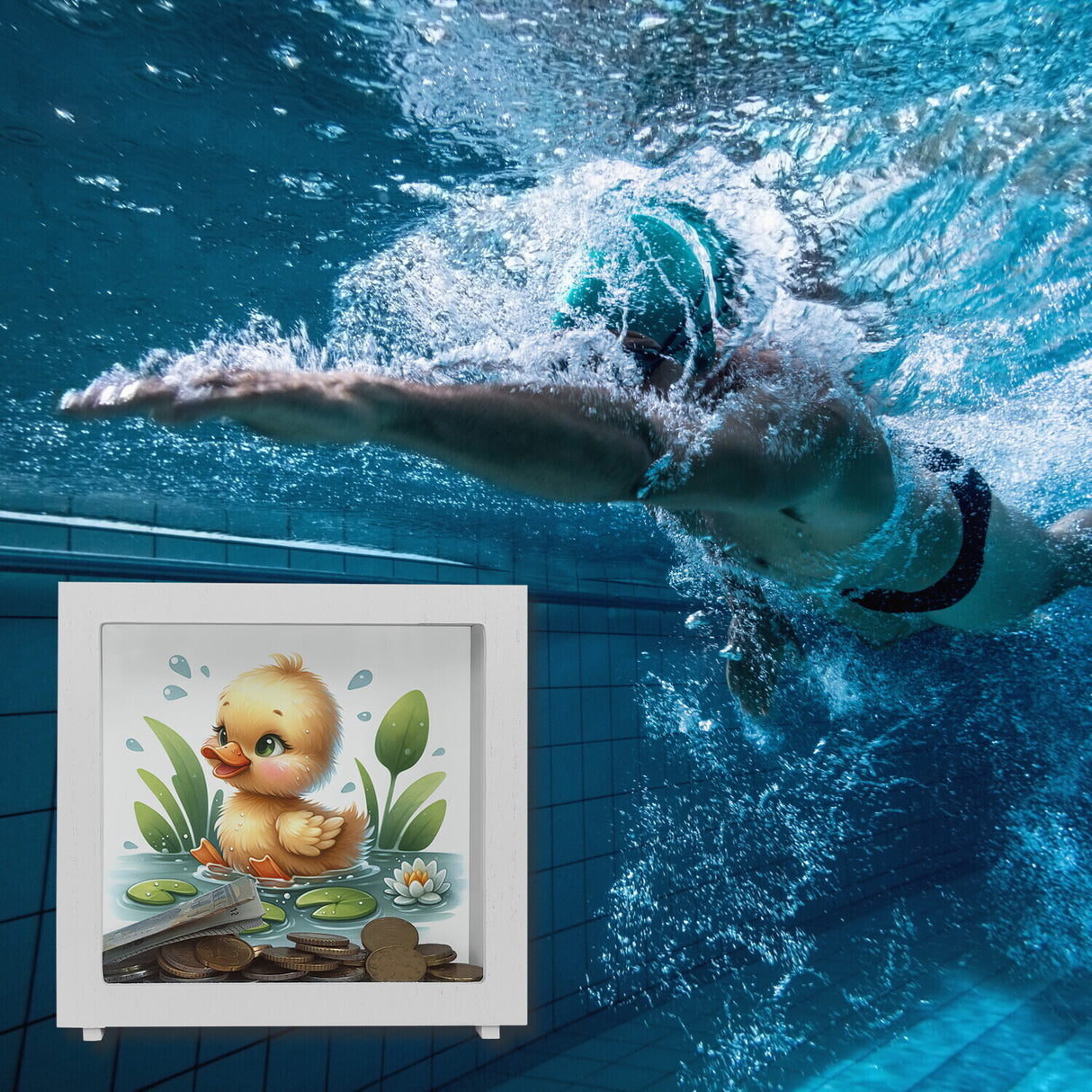 Planschente Ente Spardose