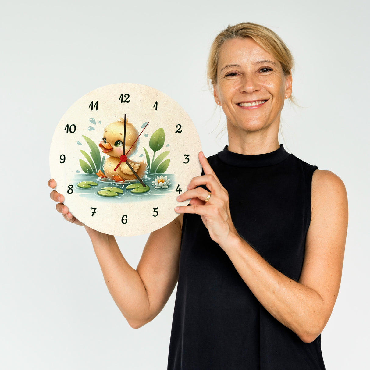 Planschente Ente Wanduhr