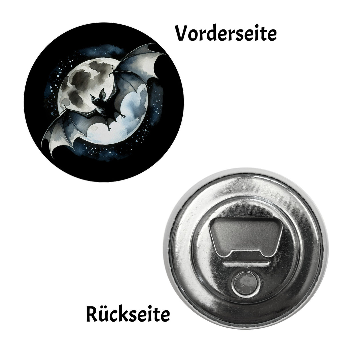 Fledermaus im Mondlicht Magnet rund
