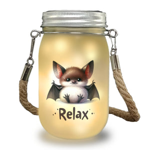 Baby Fledermaus Solarlicht mit Spruch Relax