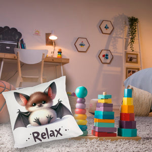 Baby Fledermaus Kissen mit Spruch Relax