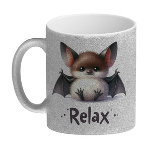 Baby Fledermaus Kaffeebecher mit Spruch Relax