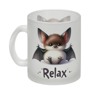 Baby Fledermaus Kaffeebecher mit Spruch Relax