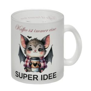 Fledermaus mit Kaffeebecher Kaffeebecher mit Spruch Kaffee ist immer eine super Idee