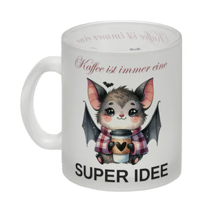 Fledermaus mit Kaffeebecher Kaffeebecher mit Spruch Kaffee ist immer eine super Idee