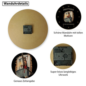 Balkon-Ultra Erdmännchen mit Pyrofackel Wanduhr mit Spruch Pyrotechnik ist doch kein Verbrechen