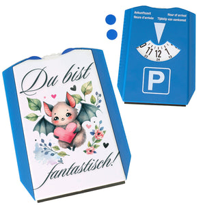 niedliche Fledermaus mit Herz Parkscheibe mit Spruch Du bist fantastisch