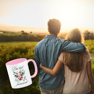 niedliche Fledermaus mit Herz Kaffeebecher mit Spruch Du bist fantastisch
