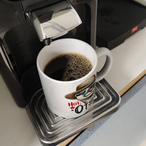 Otter mit Sonnenbrille und Strohhut Kaffeebecher mit Spruch Hot Hotter Otter