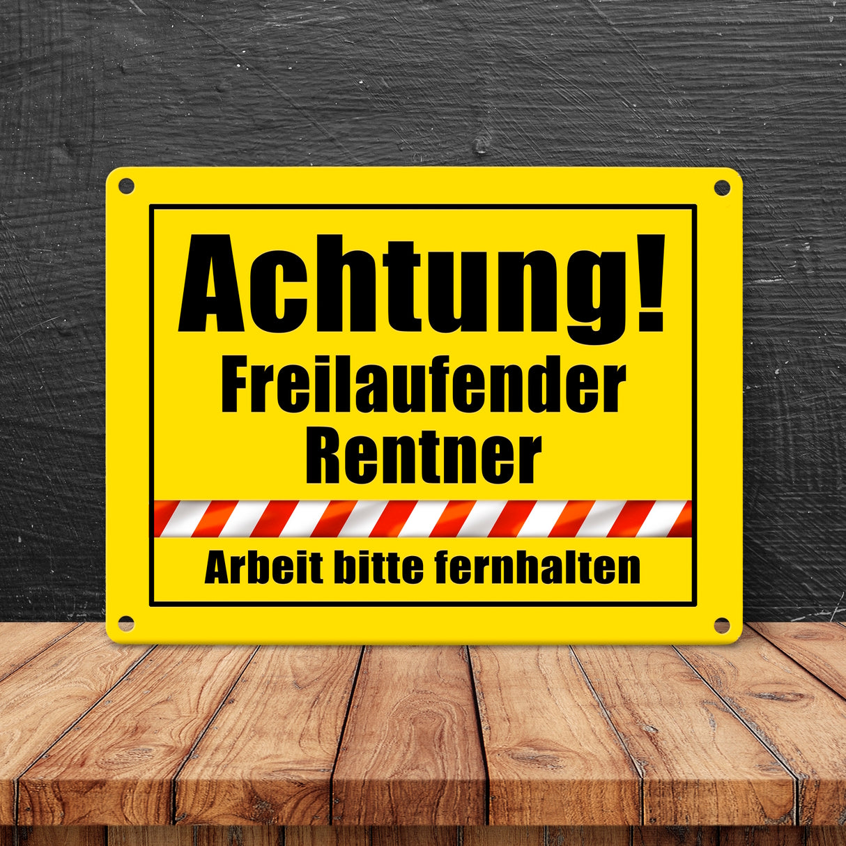 Warnschild Renteneintritt Metallschild in 15x20 cm mit Spruch Freilaufender Rentner Arbeit fernhalten