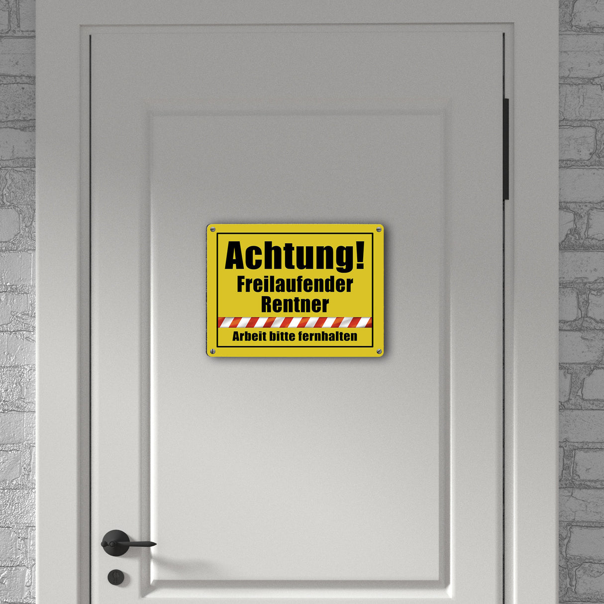 Warnschild Renteneintritt Metallschild in 15x20 cm mit Spruch Freilaufender Rentner Arbeit fernhalten