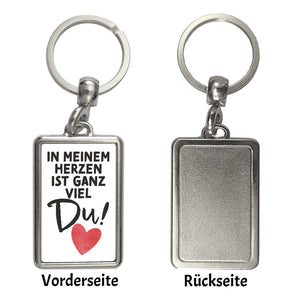 Herz Schlüsselanhänger mit Spruch In meinem Herzen ist ganz viel Du
