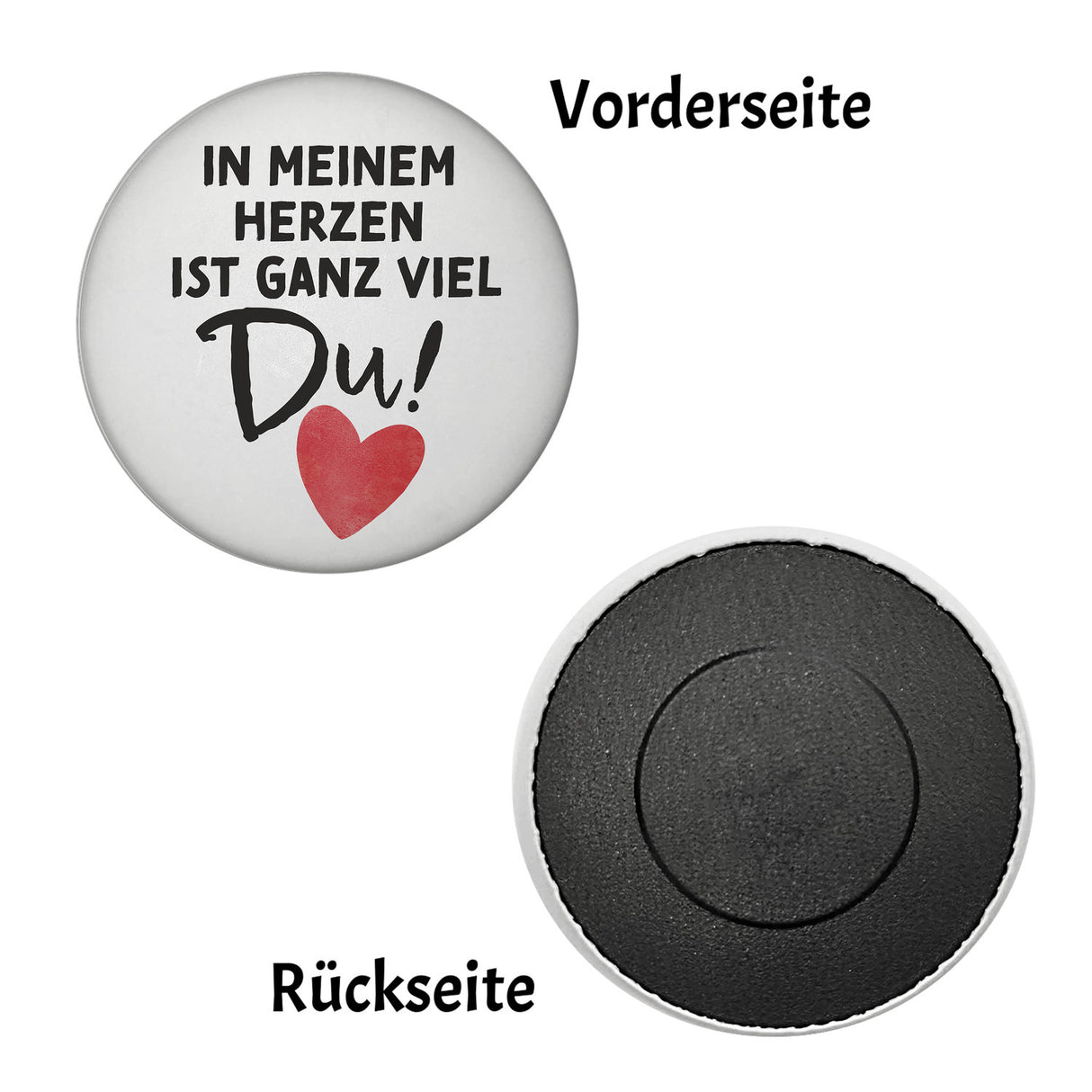Herz Magnet rund mit Spruch In meinem Herzen ist ganz viel Du