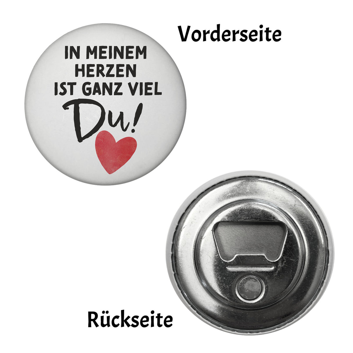 Herz Magnet rund mit Spruch In meinem Herzen ist ganz viel Du