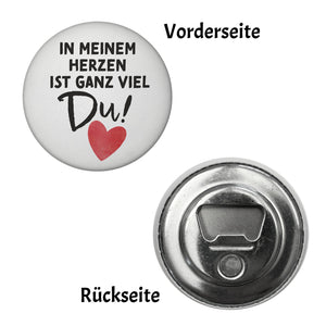 Herz Magnet rund mit Spruch In meinem Herzen ist ganz viel Du