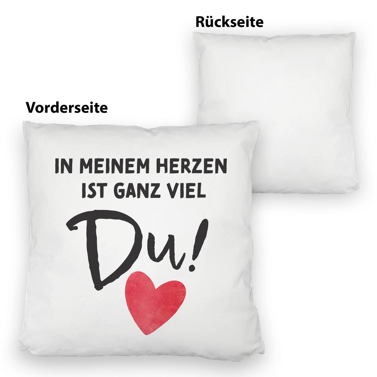 Herz Kissen mit Spruch In meinem Herzen ist ganz viel Du