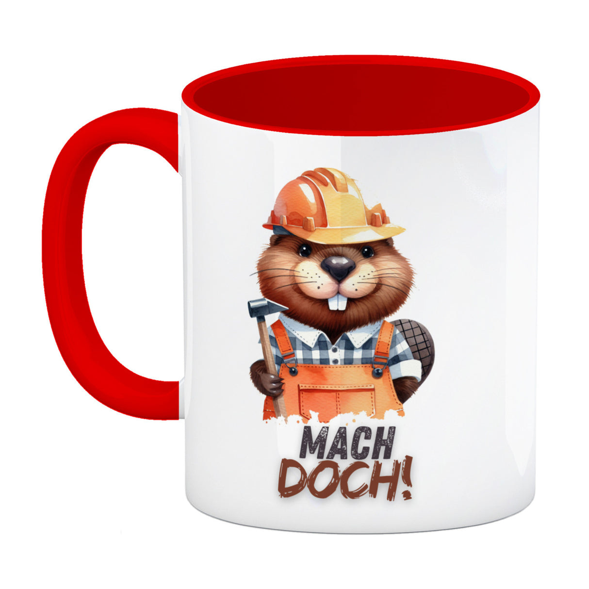 Biber Kaffeebecher mit Spruch Mach doch!