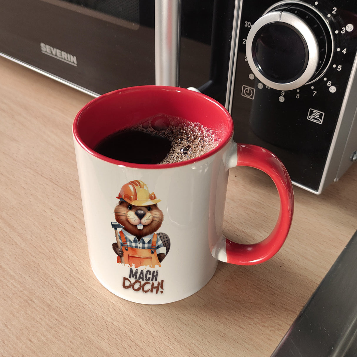 Biber Kaffeebecher mit Spruch Mach doch!