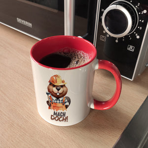 Biber Kaffeebecher mit Spruch Mach doch!