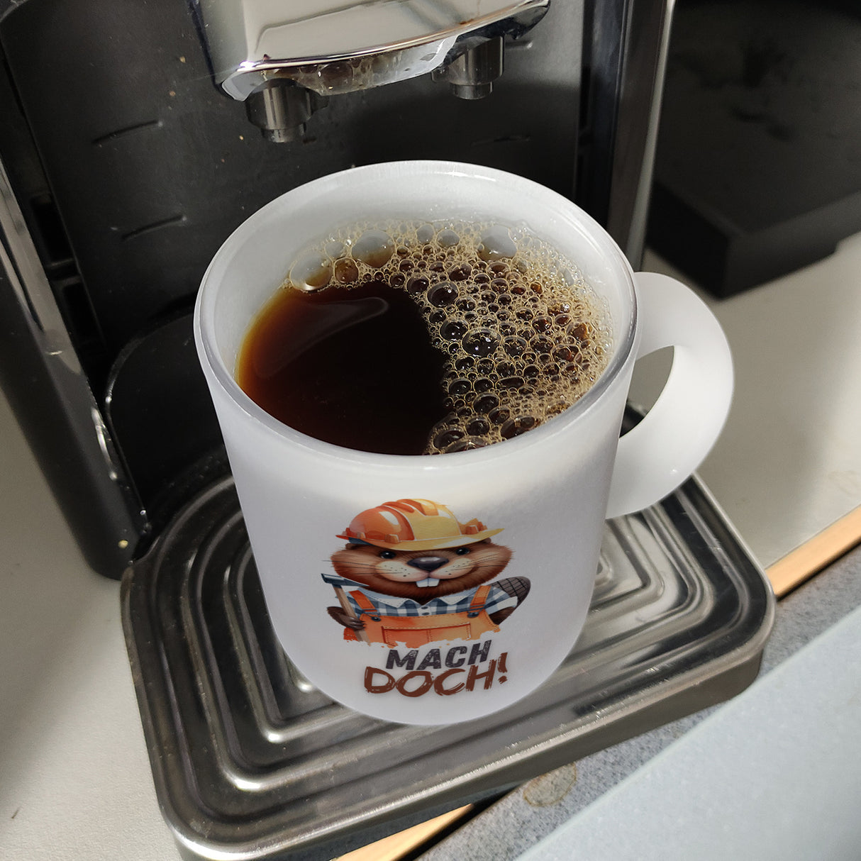 Biber Kaffeebecher mit Spruch Mach doch!