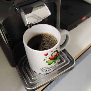 Marienkäfer Kaffeebecher mit Spruch Glaube an Wunder, Liebe und Glück!