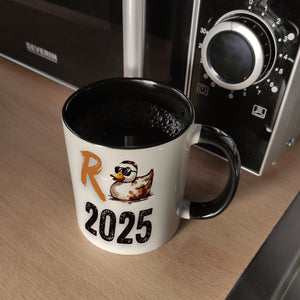 Ente mit Sonnenbrille Kaffeebecher mit Spruch Rente 2025